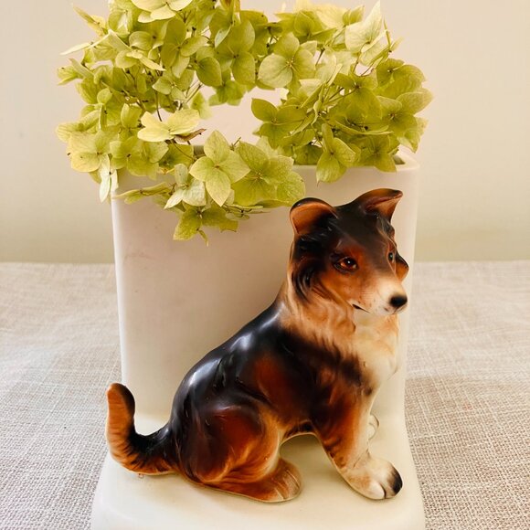 Vintage Collie Dog Planter 1950's Made in Japan - Picture 12 of 12